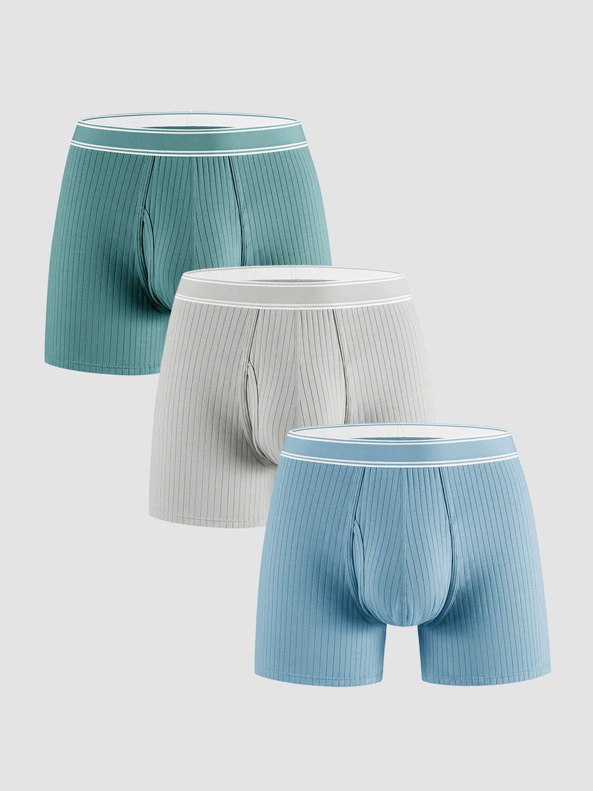 Organic Cotton Rib Breathable Boxer Briefs 6" (3-Pack)