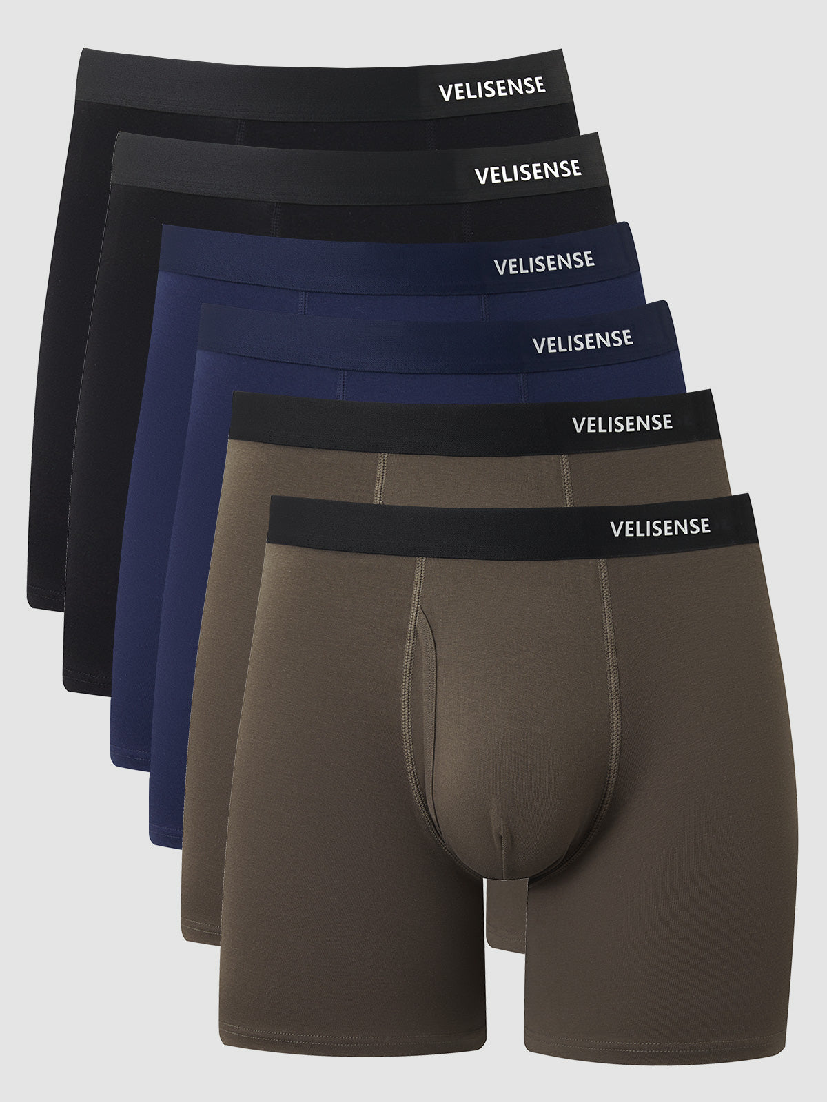 Premium Cotton Boxer Brief With Fly 6" (6-Pack)