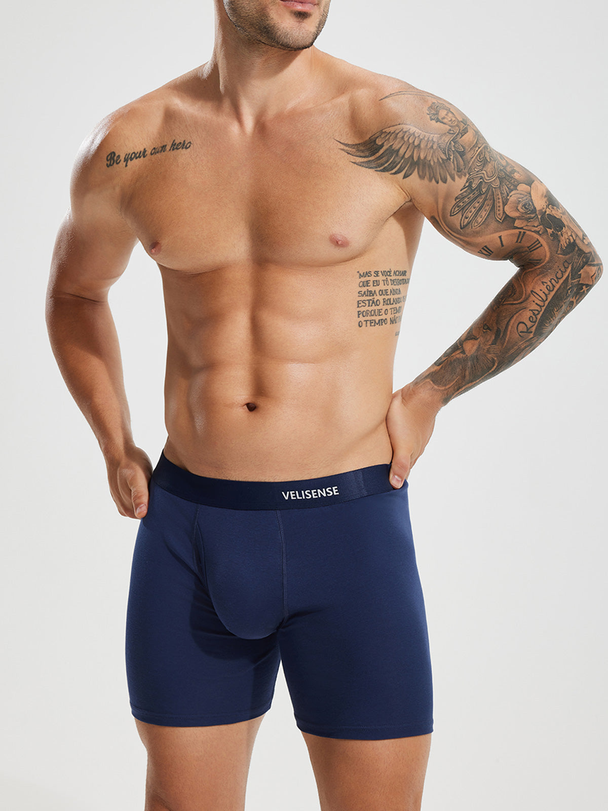 Premium Cotton Boxer Brief With Fly 6" (3-Pack)