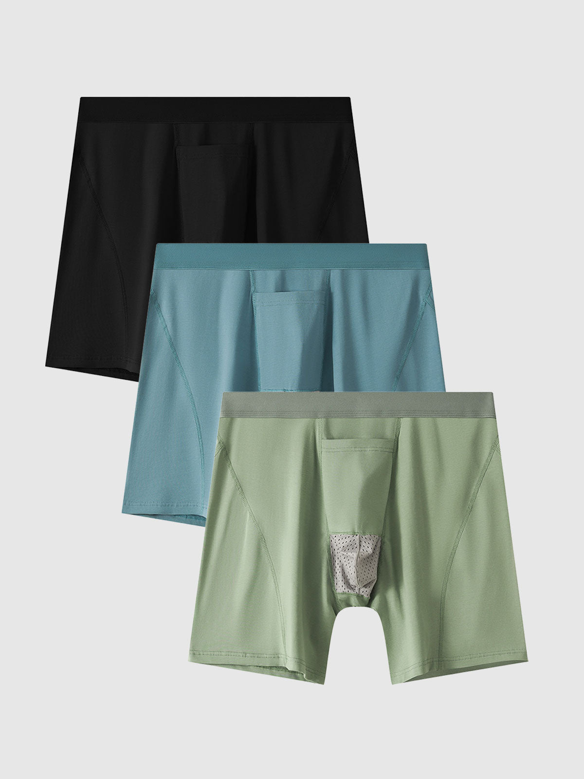 Cool Cotton Horizontal Fly Boxer Brief 5" (3-Pack)