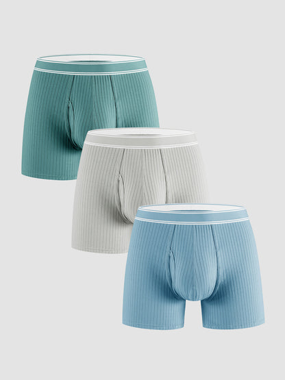 Organic Cotton Rib Breathable Boxer Briefs 6" (3-Pack)