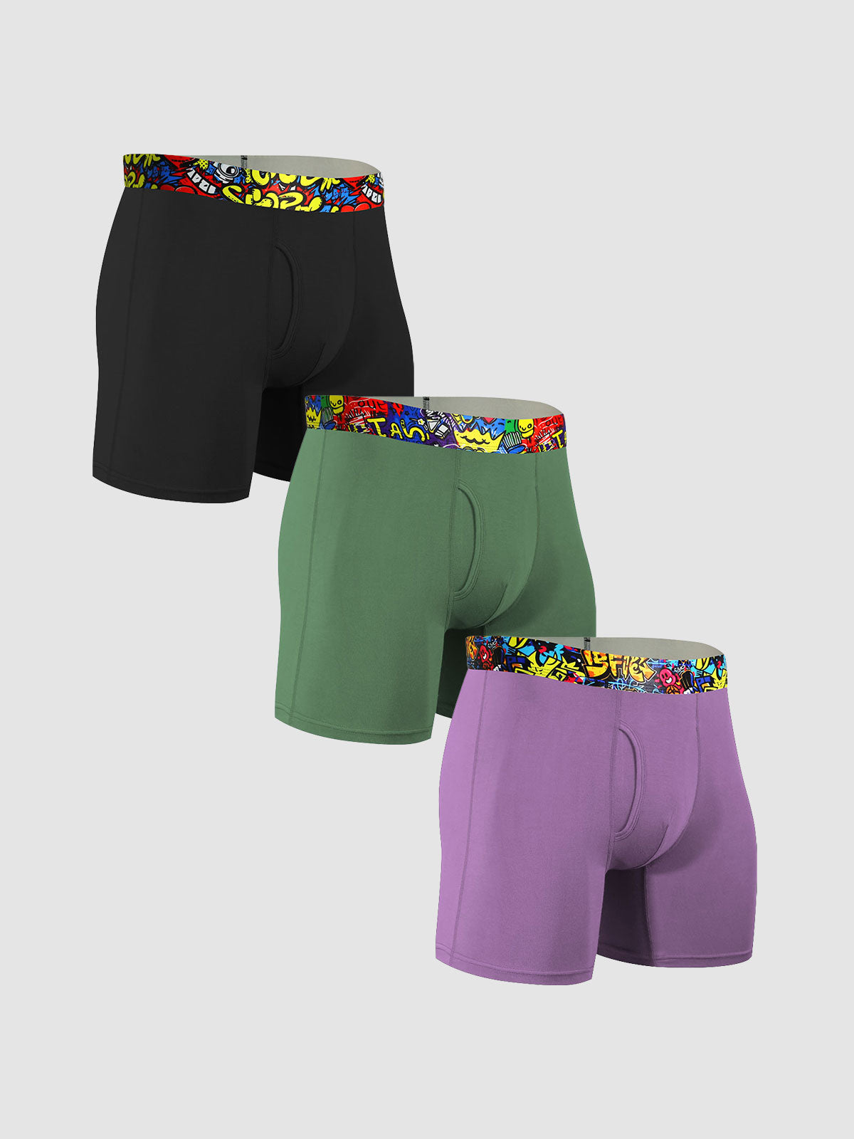 Second Skin Print Bamboo Boxer Brief 6- (3-Pack)