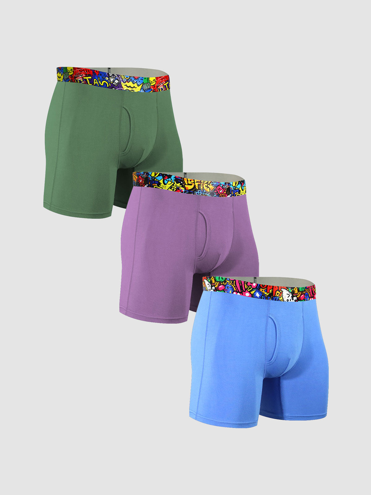 Second Skin Print Bamboo Boxer Brief 6- (3-Pack)