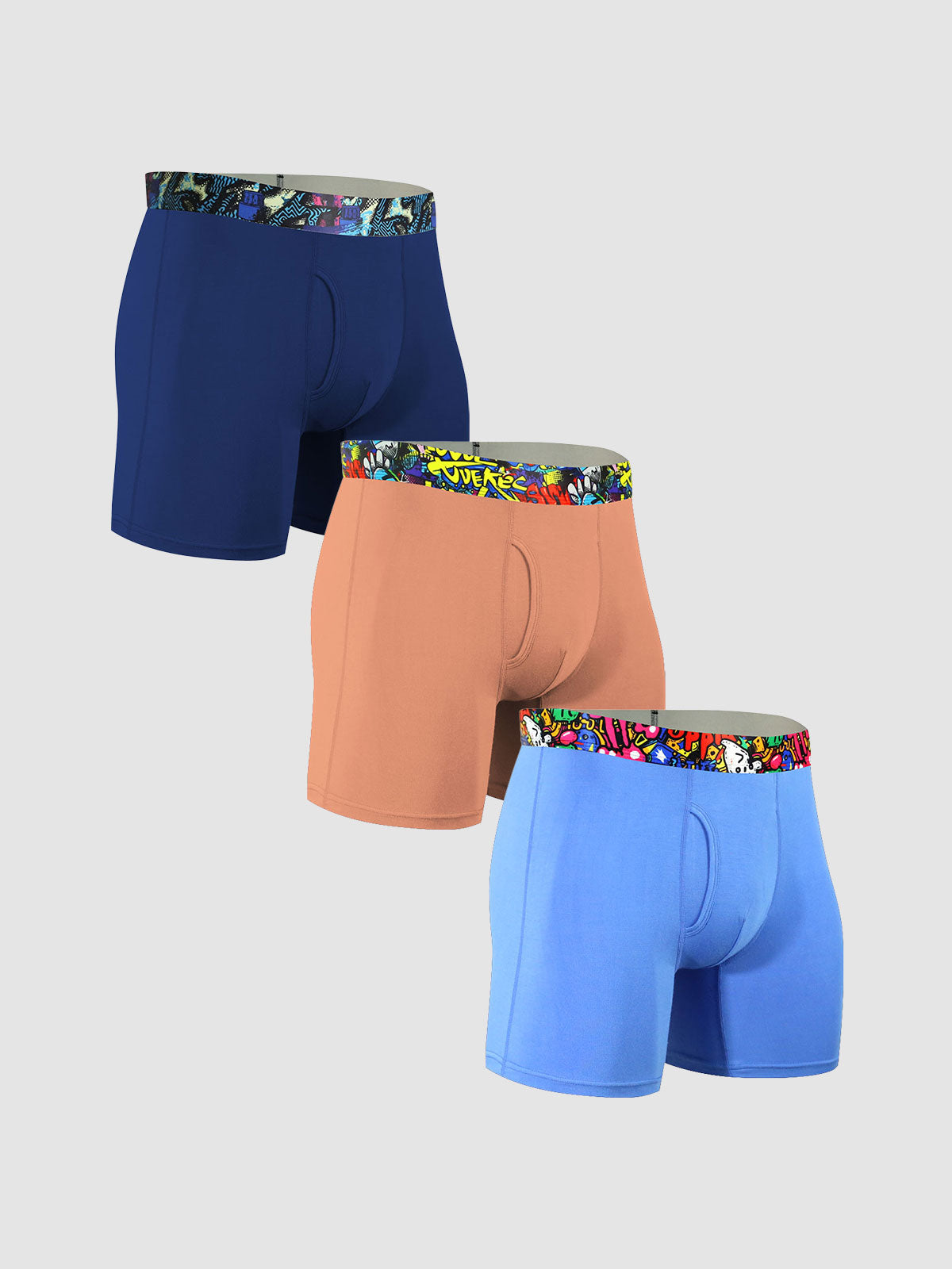 Second Skin Print Bamboo Boxer Brief 6- (3-Pack)