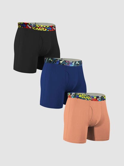Second Skin Print Bamboo Boxer Brief 6- (3-Pack)