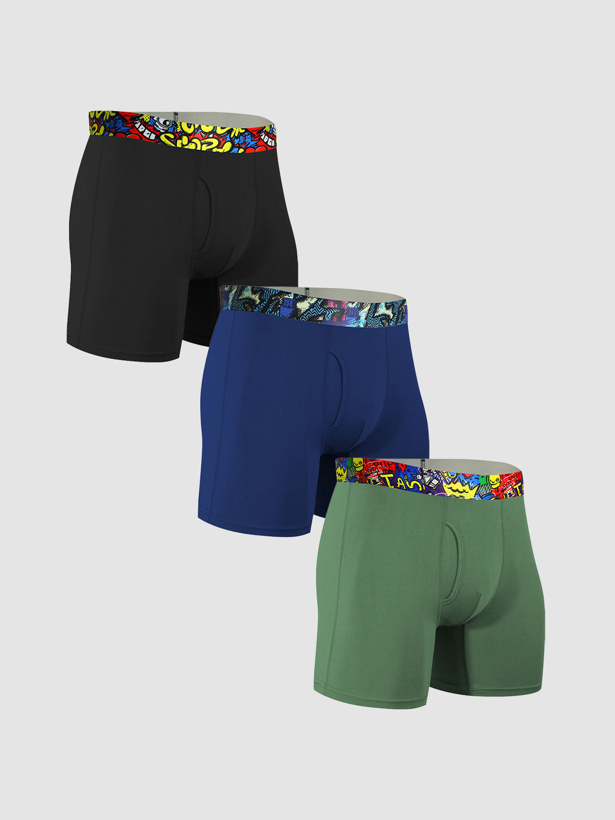Second Skin Print Bamboo Boxer Brief 6- (3-Pack)