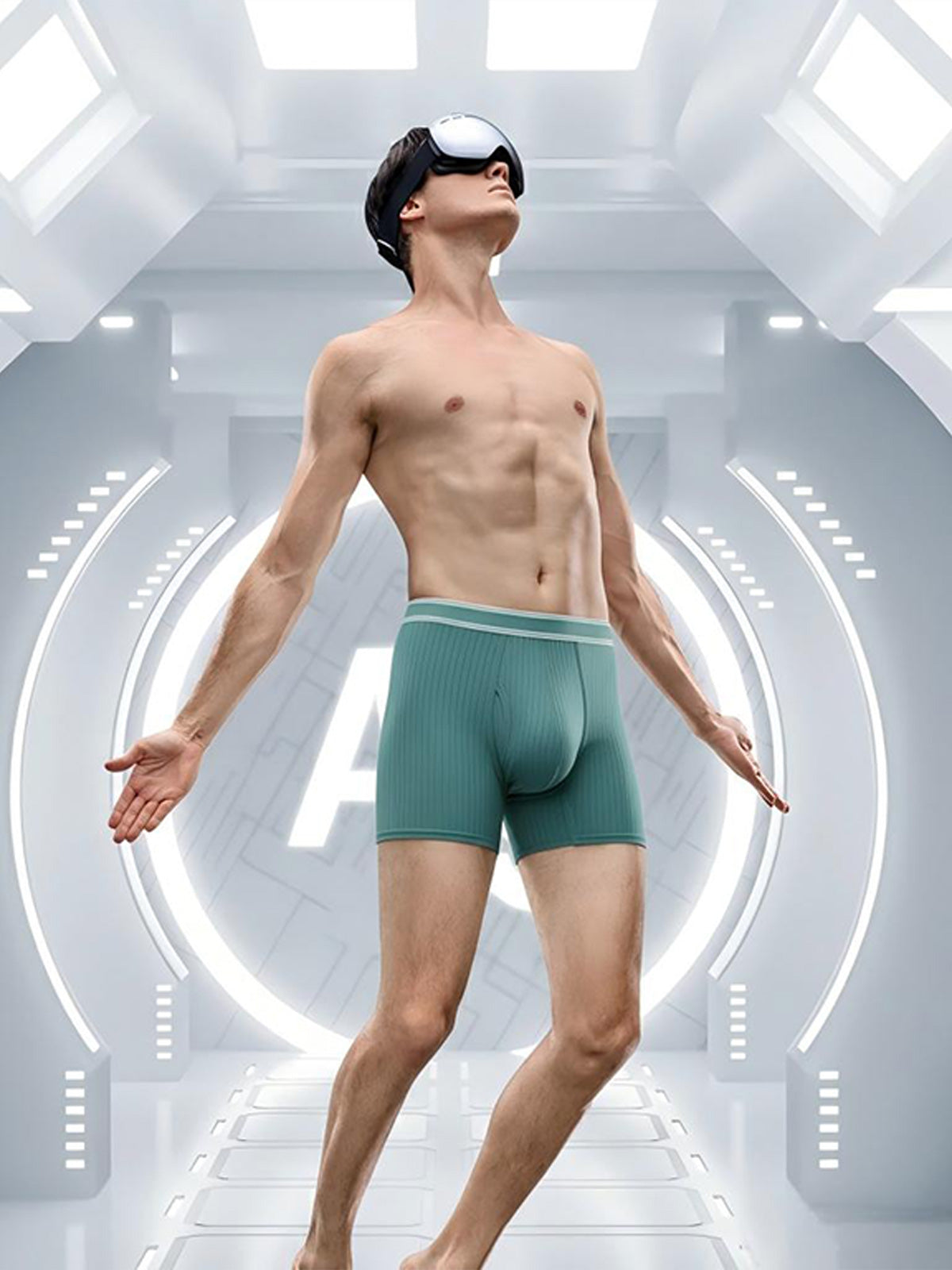 Organic Cotton Rib Breathable Boxer Briefs 6" (6-Pack)