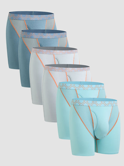 Second Skin Silk Soft Bamboo Boxer Brief with Fly 6" (6-Pack)