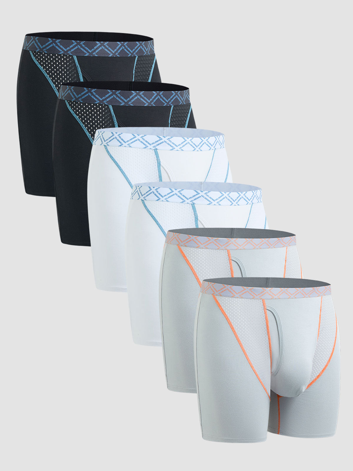 Second Skin Silk Soft Bamboo Boxer Brief with Fly 6" (6-Pack)