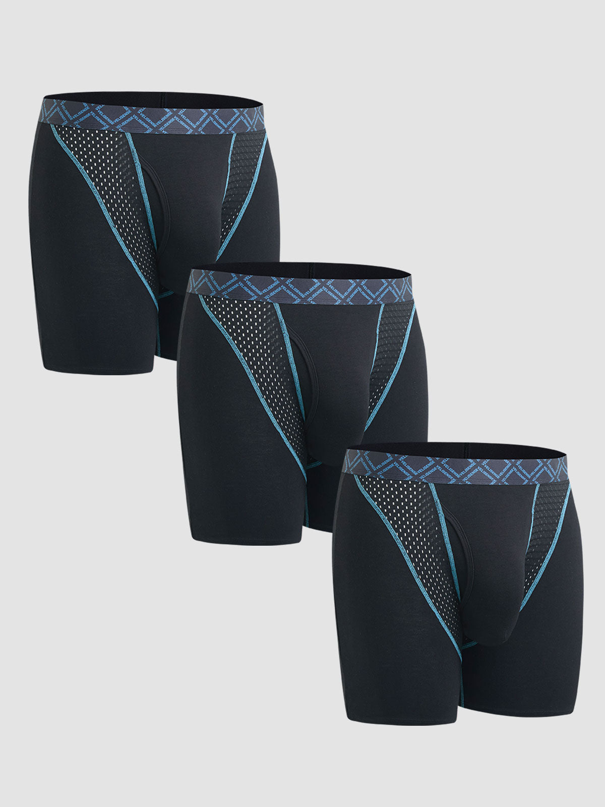 Second Skin Silk Soft Bamboo Boxer Brief with Fly 6" (3-Pack)