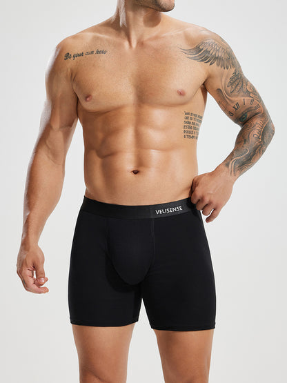 Premium Cotton Boxer Brief With Fly 6" (3-Pack)