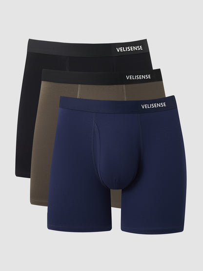 Premium Cotton Boxer Brief With Fly 6" (3-Pack)