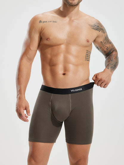 Premium Cotton Boxer Brief With Fly 6" (3-Pack)