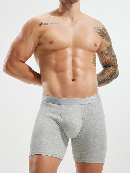 Premium Cotton Boxer Brief With Fly 6" (3-Pack)